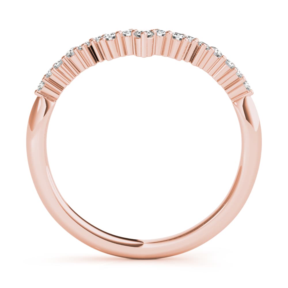 Chevron Cluster Wedding Band (0.18 ct. tw.), Side view in rose gold