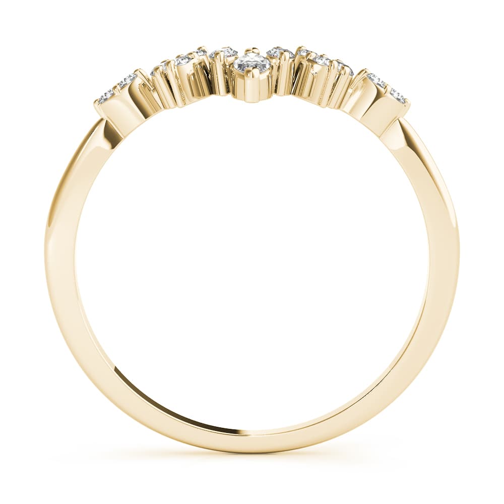 Chevron Marquise Band (1/8 ct. tw.), Side view in yellow gold