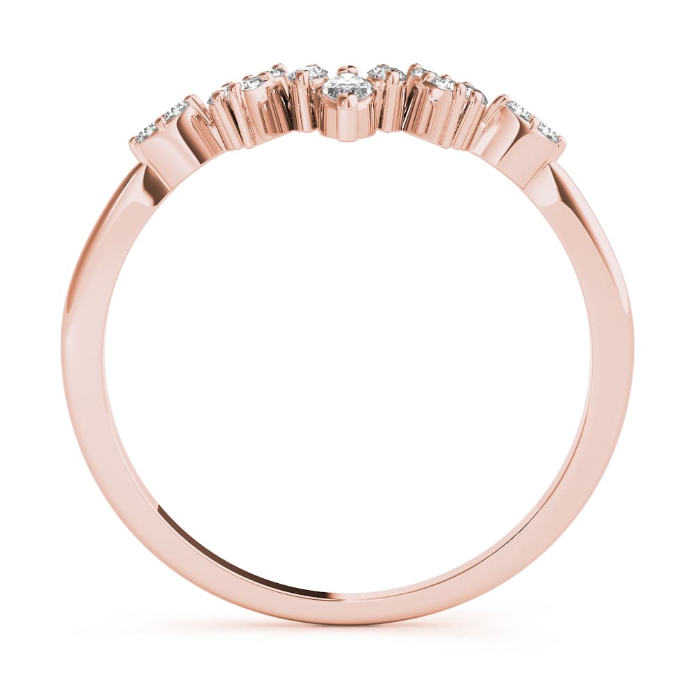 Chevron Marquise Band (1/8 ct. tw.), Side view in rose gold