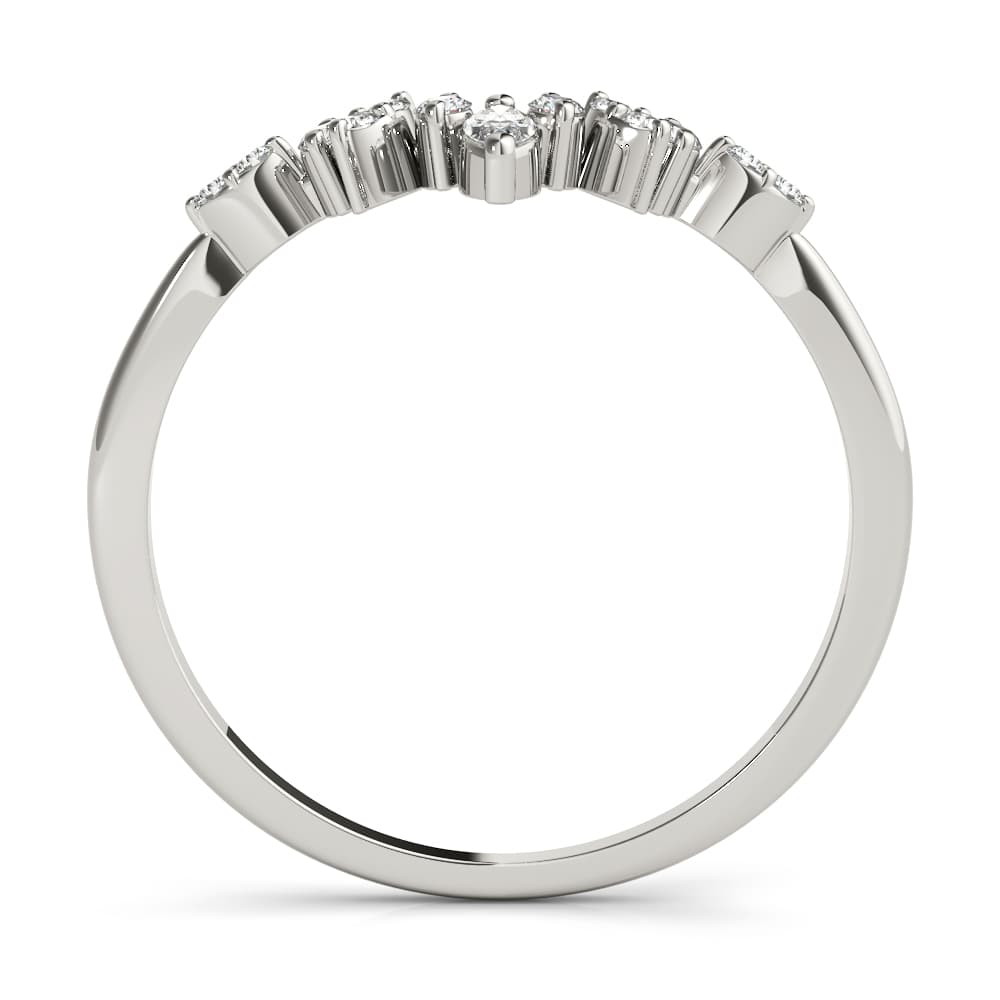 Chevron Marquise Band (1/8 ct. tw.), Side view in white gold or platinum