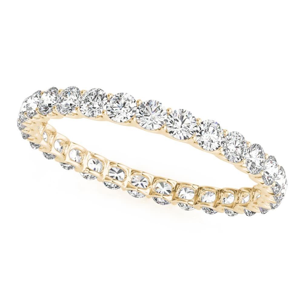 U-Prong Eternity Wedding Band (3.2 ct. tw.), Front view in yellow gold