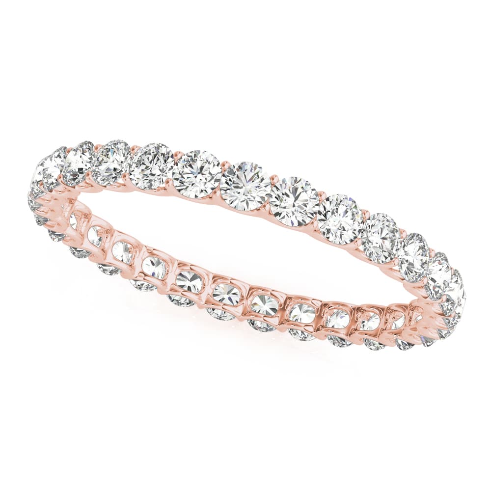 U-Prong Eternity Wedding Band (3.2 ct. tw.), Front view in rose gold