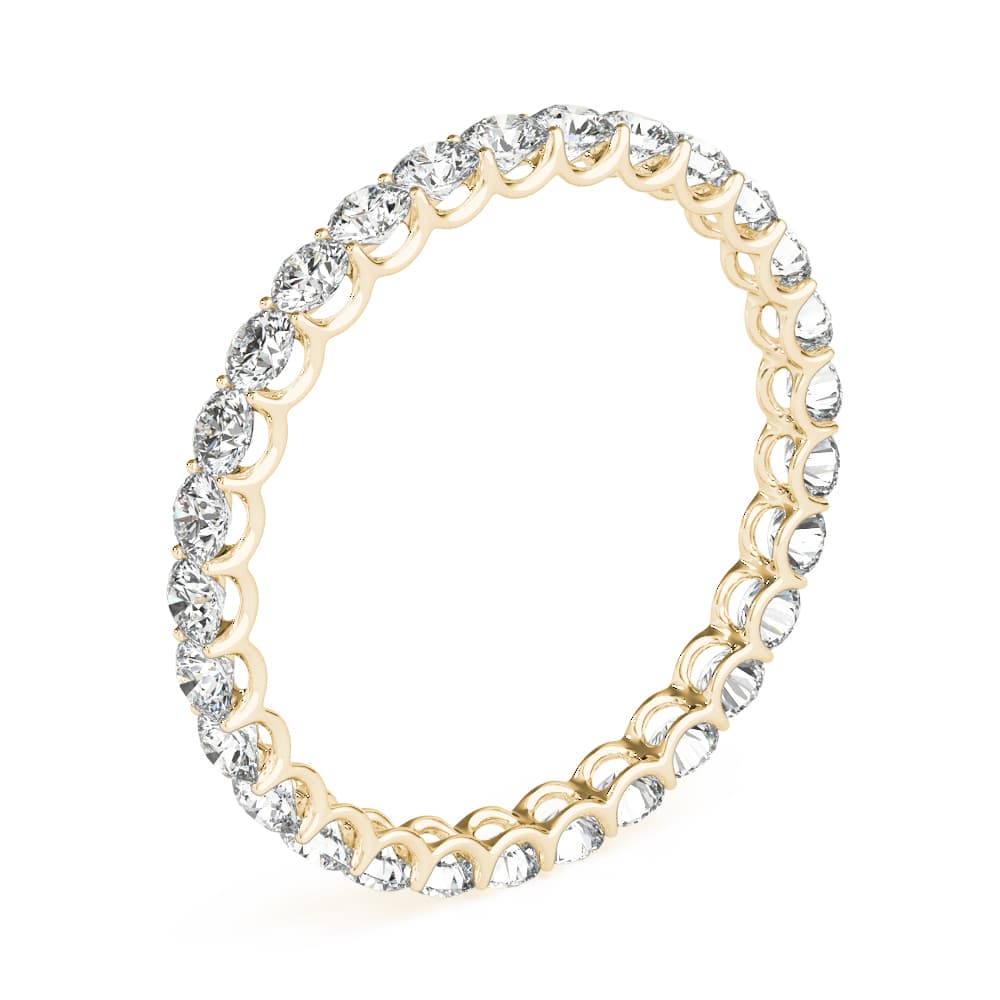 U-Prong Eternity Wedding Band (3.2 ct. tw.), Angle view in yellow gold