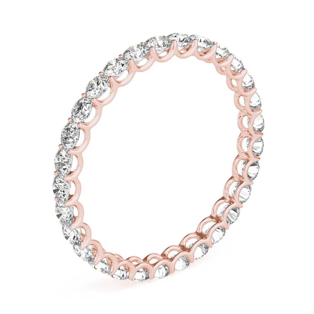 U-Prong Eternity Wedding Band (3.2 ct. tw.), Angle view in rose gold