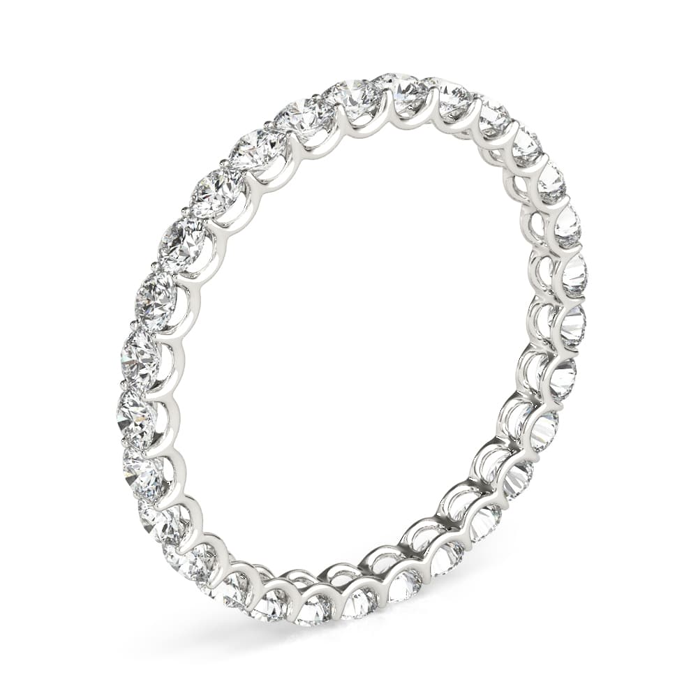 U-Prong Eternity Wedding Band (3.2 ct. tw.), Angle view in white gold or platinum