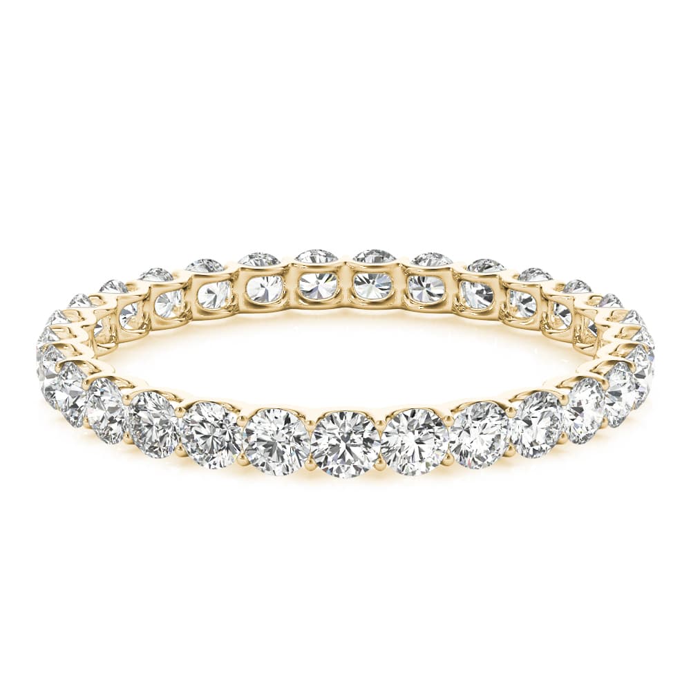U-Prong Eternity Wedding Band (3.2 ct. tw.), On hand view in yellow gold