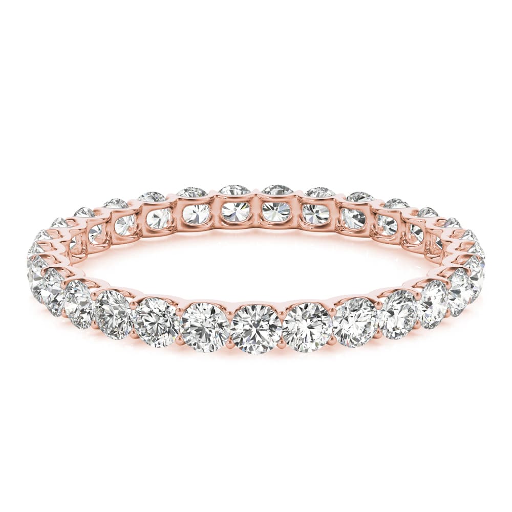 U-Prong Eternity Wedding Band (3.2 ct. tw.), On hand view in rose gold
