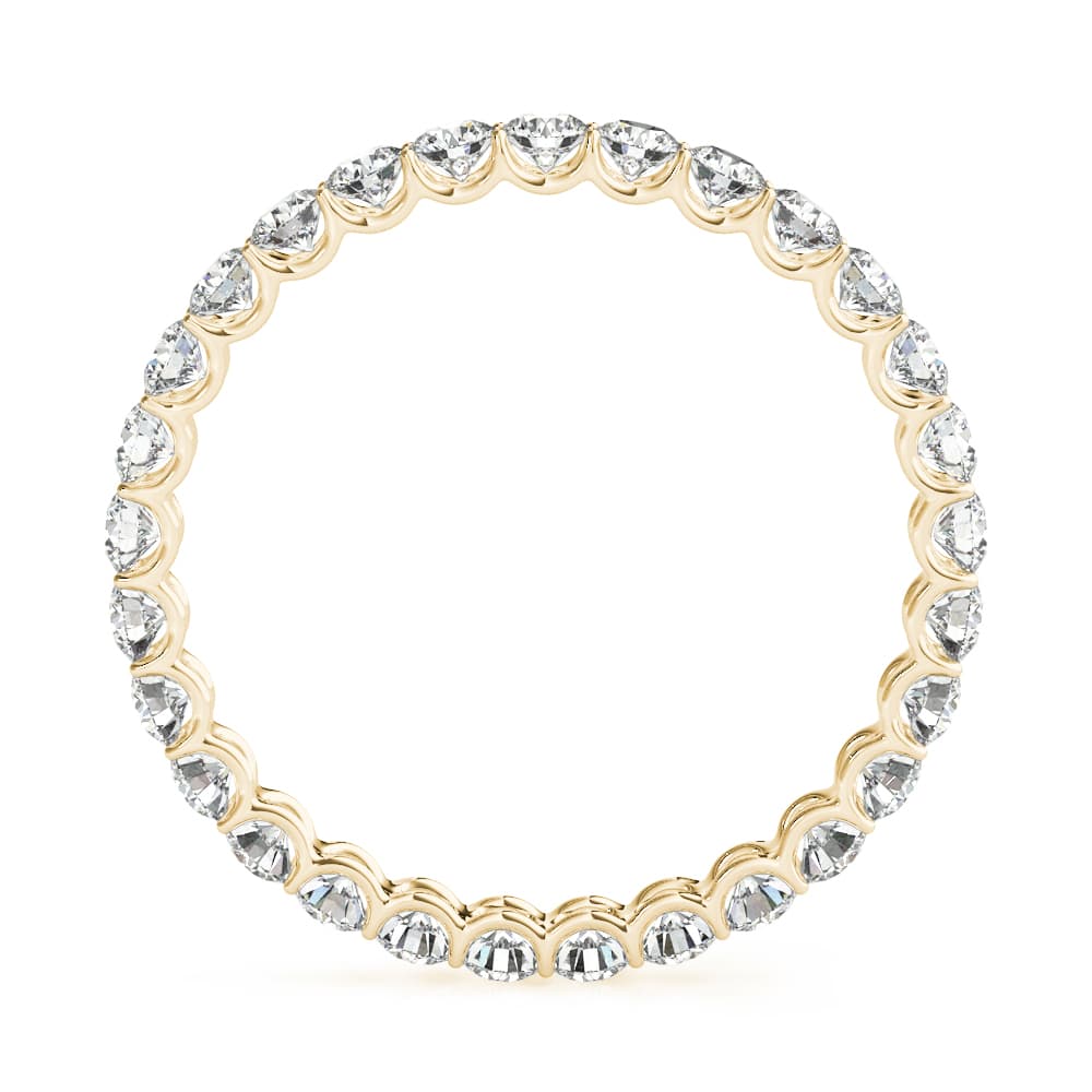U-Prong Eternity Wedding Band (3.2 ct. tw.), Side view in yellow gold