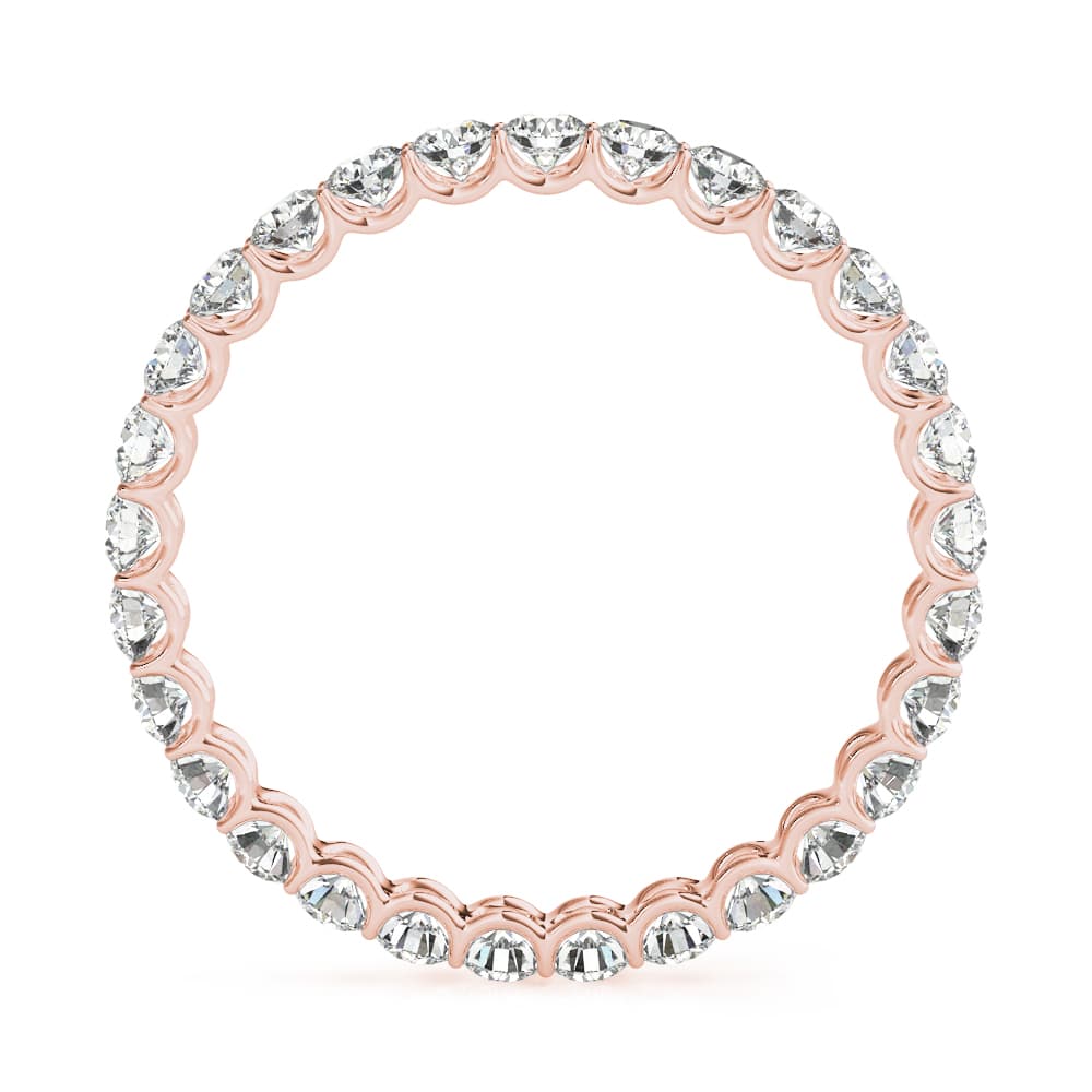 U-Prong Eternity Wedding Band (3.2 ct. tw.), Side view in rose gold