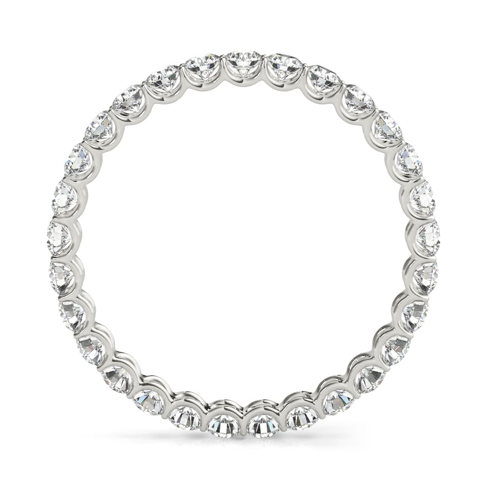U-Prong Eternity Wedding Band (3.2 ct. tw.), Side view in white gold or platinum
