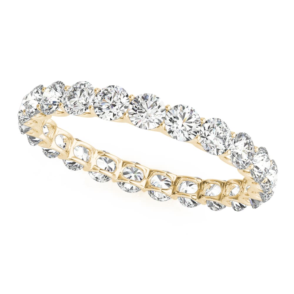 U-Prong Eternity Wedding Band (1.47 ct. tw.), Front view in yellow gold
