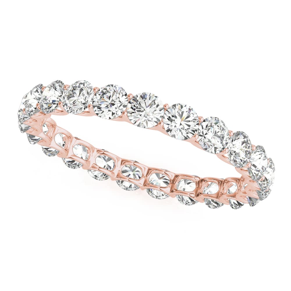 U-Prong Eternity Wedding Band (1.47 ct. tw.), Front view in rose gold