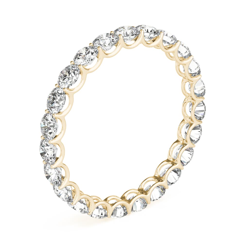 U-Prong Eternity Wedding Band (1.47 ct. tw.), Angle view in yellow gold