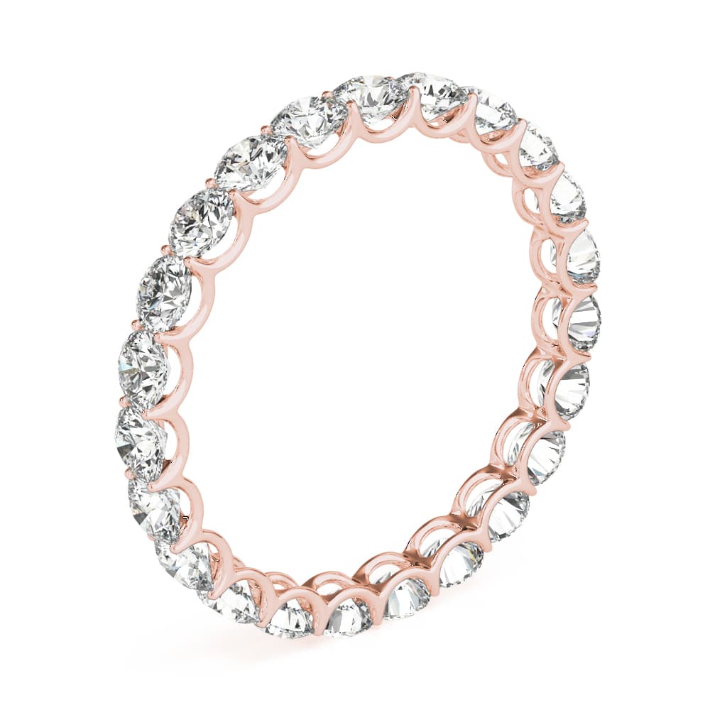 U-Prong Eternity Wedding Band (1.47 ct. tw.), Angle view in rose gold