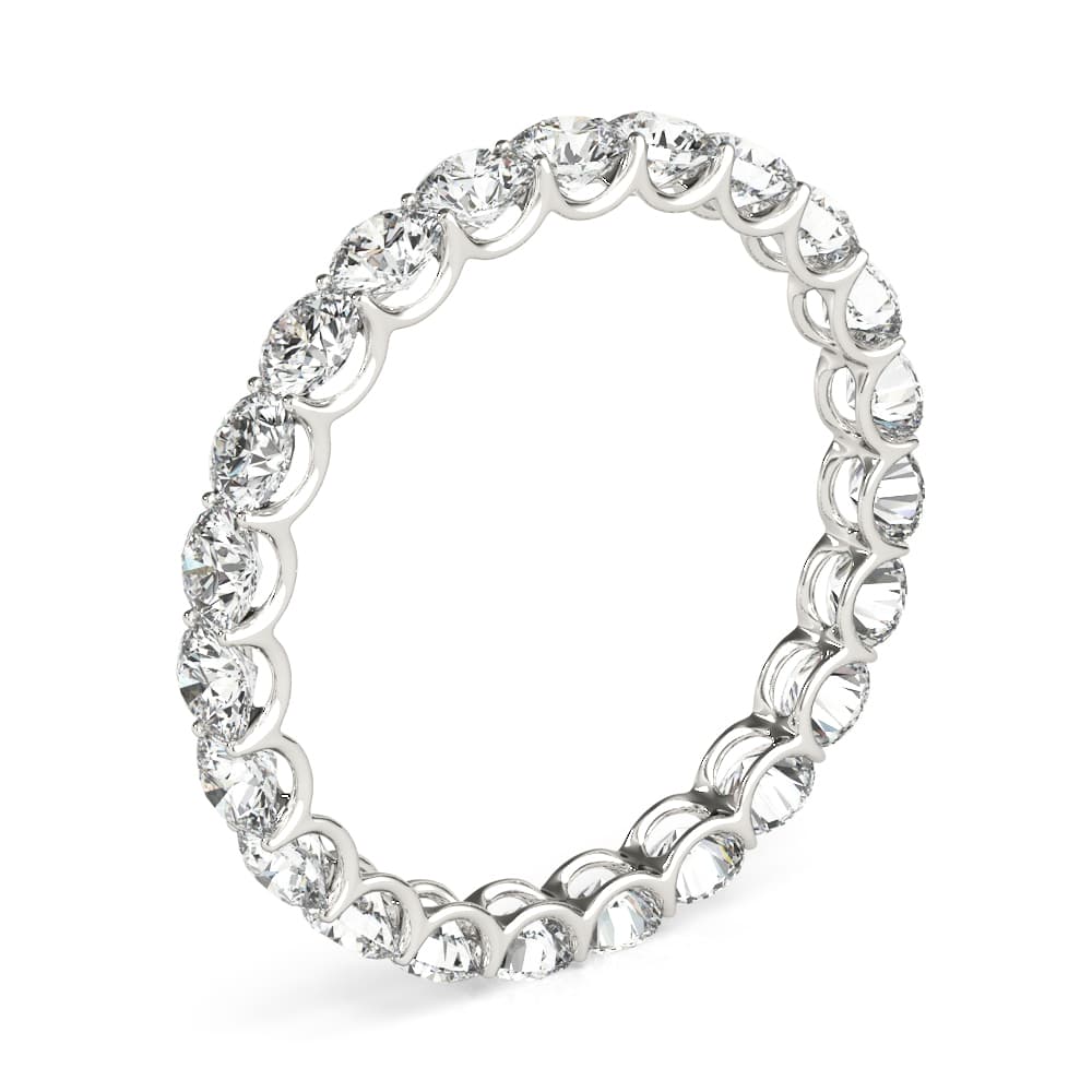 U-Prong Eternity Wedding Band (1.47 ct. tw.), Angle view in white gold or platinum