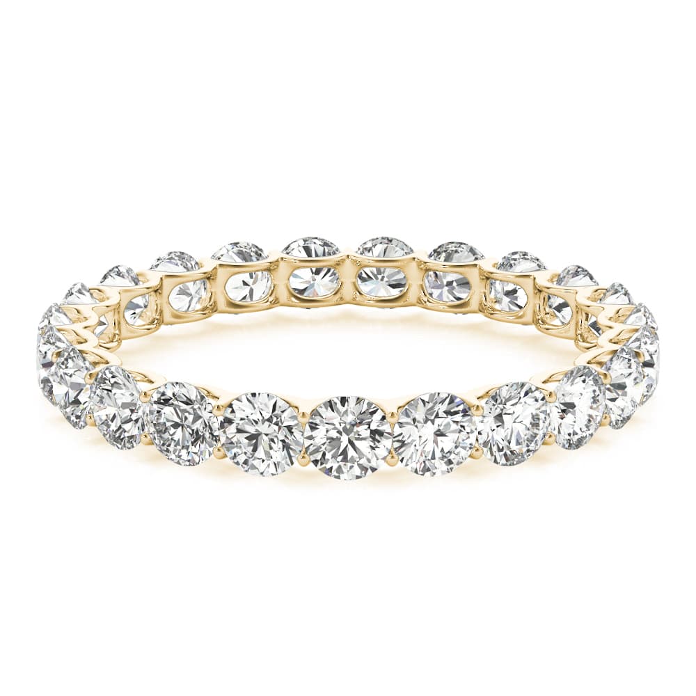 U-Prong Eternity Wedding Band (1.47 ct. tw.), On hand view in yellow gold