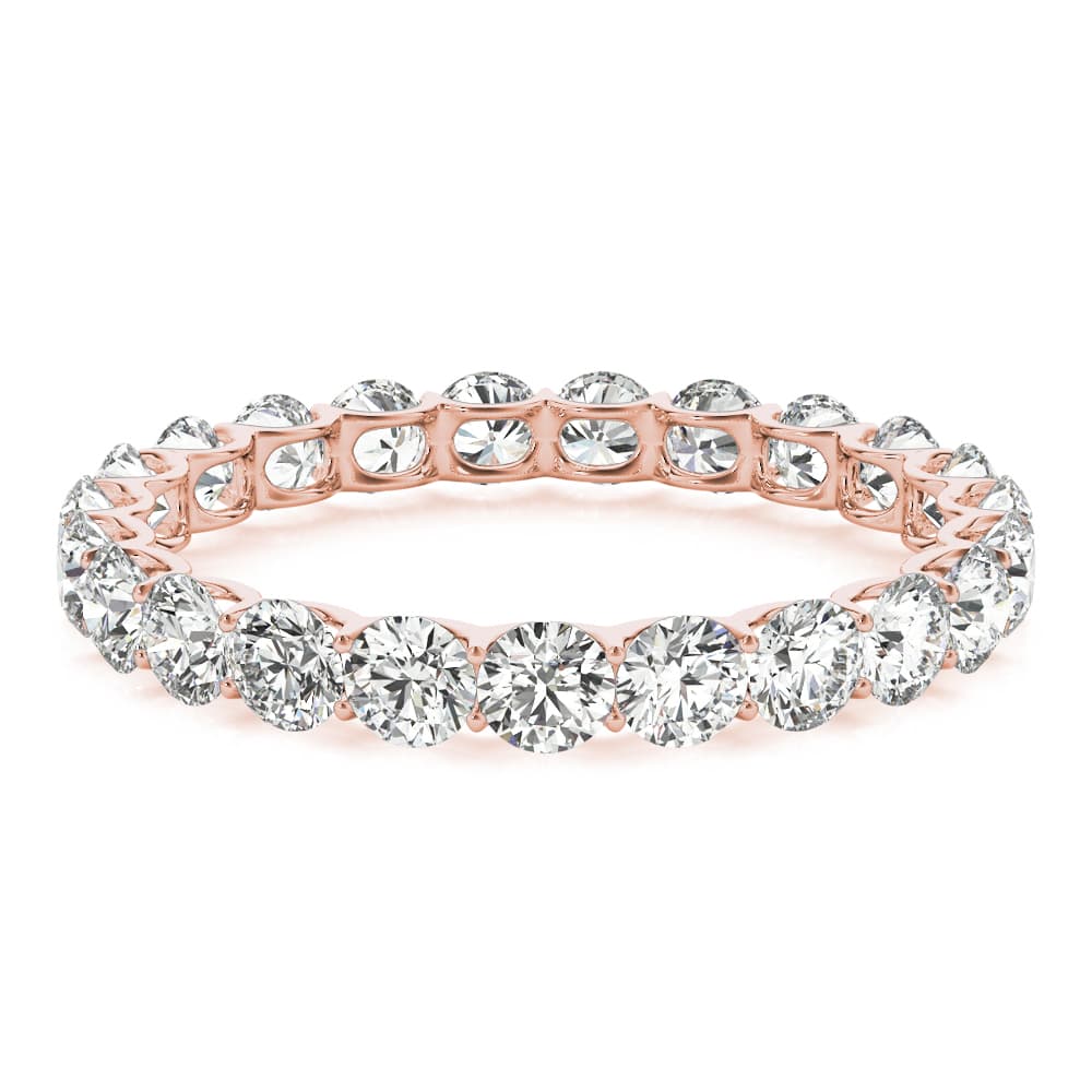 U-Prong Eternity Wedding Band (1.47 ct. tw.), On hand view in rose gold