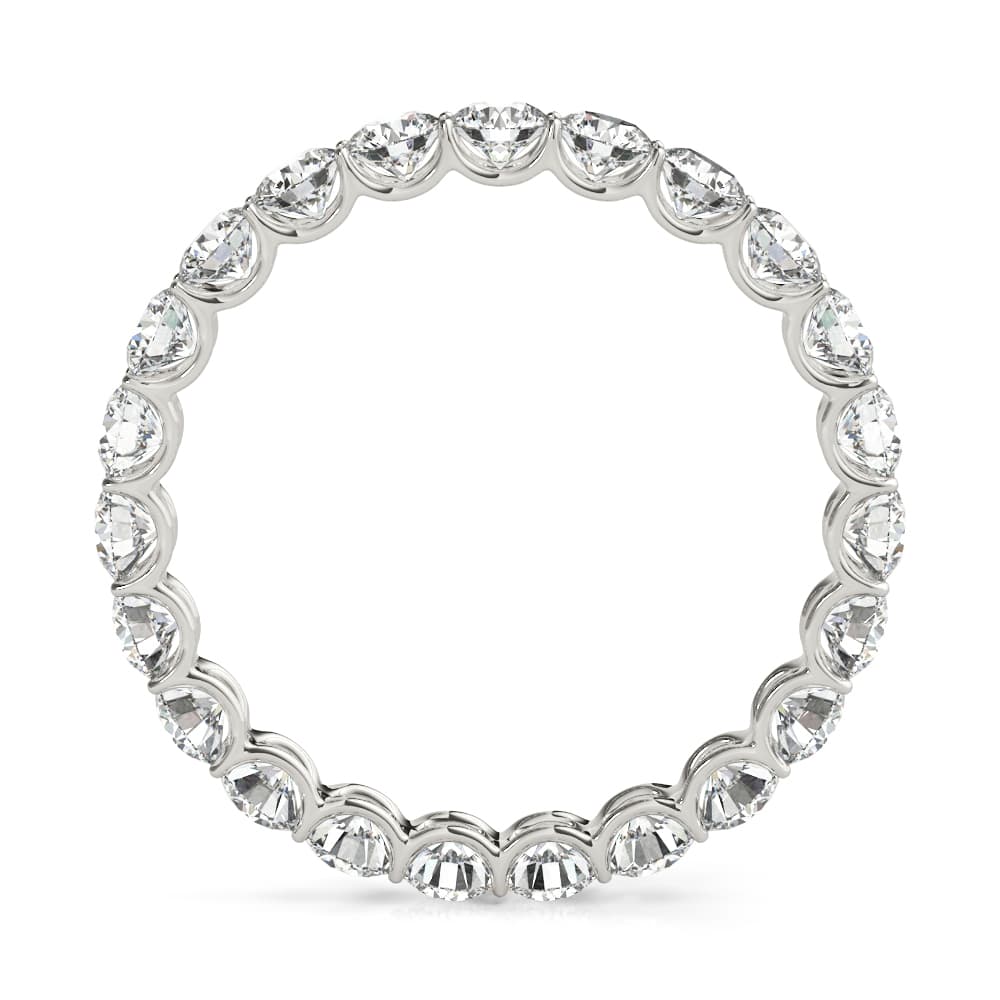 U-Prong Eternity Wedding Band (1.47 ct. tw.), Side view in white gold or platinum