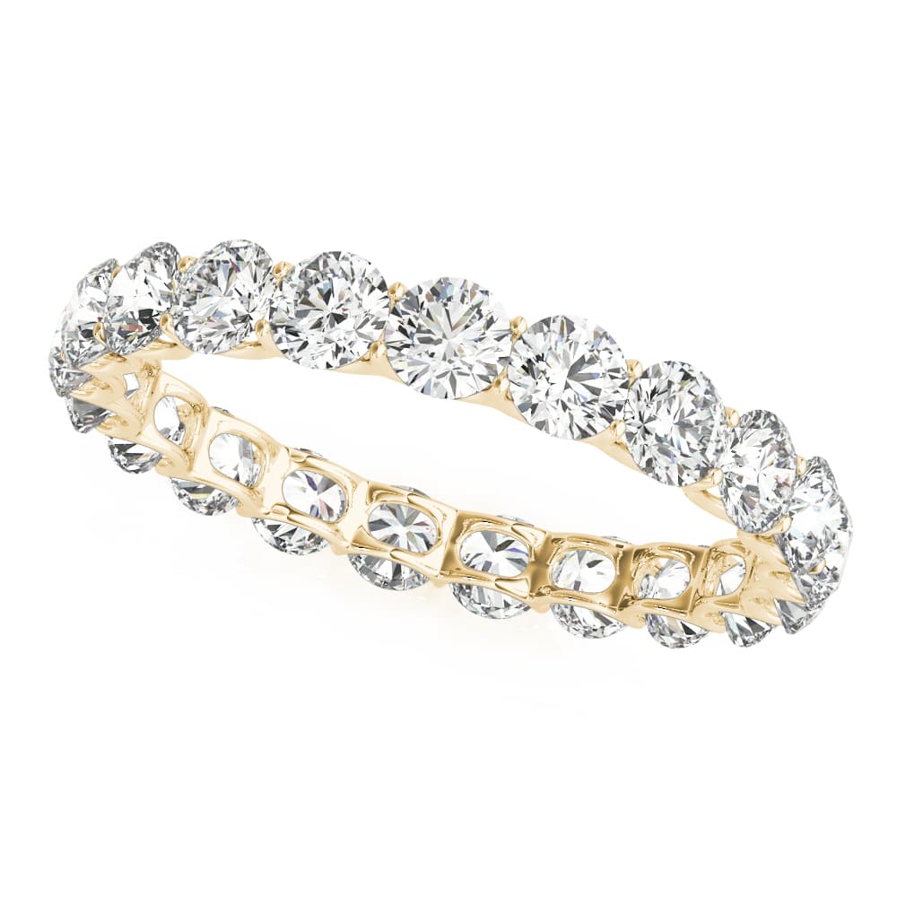 U-Prong Eternity Wedding Band (1.9 ct. tw.), Front view in yellow gold