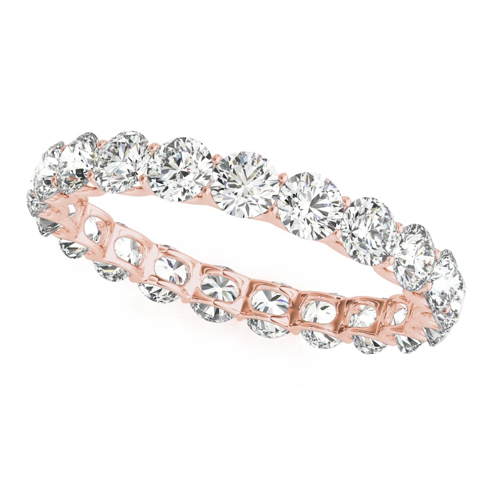 U-Prong Eternity Wedding Band (1.9 ct. tw.), Front view in rose gold