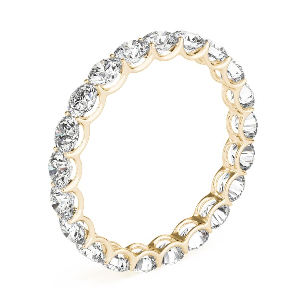 U-Prong Eternity Wedding Band (1.9 ct. tw.), Angle view in yellow gold