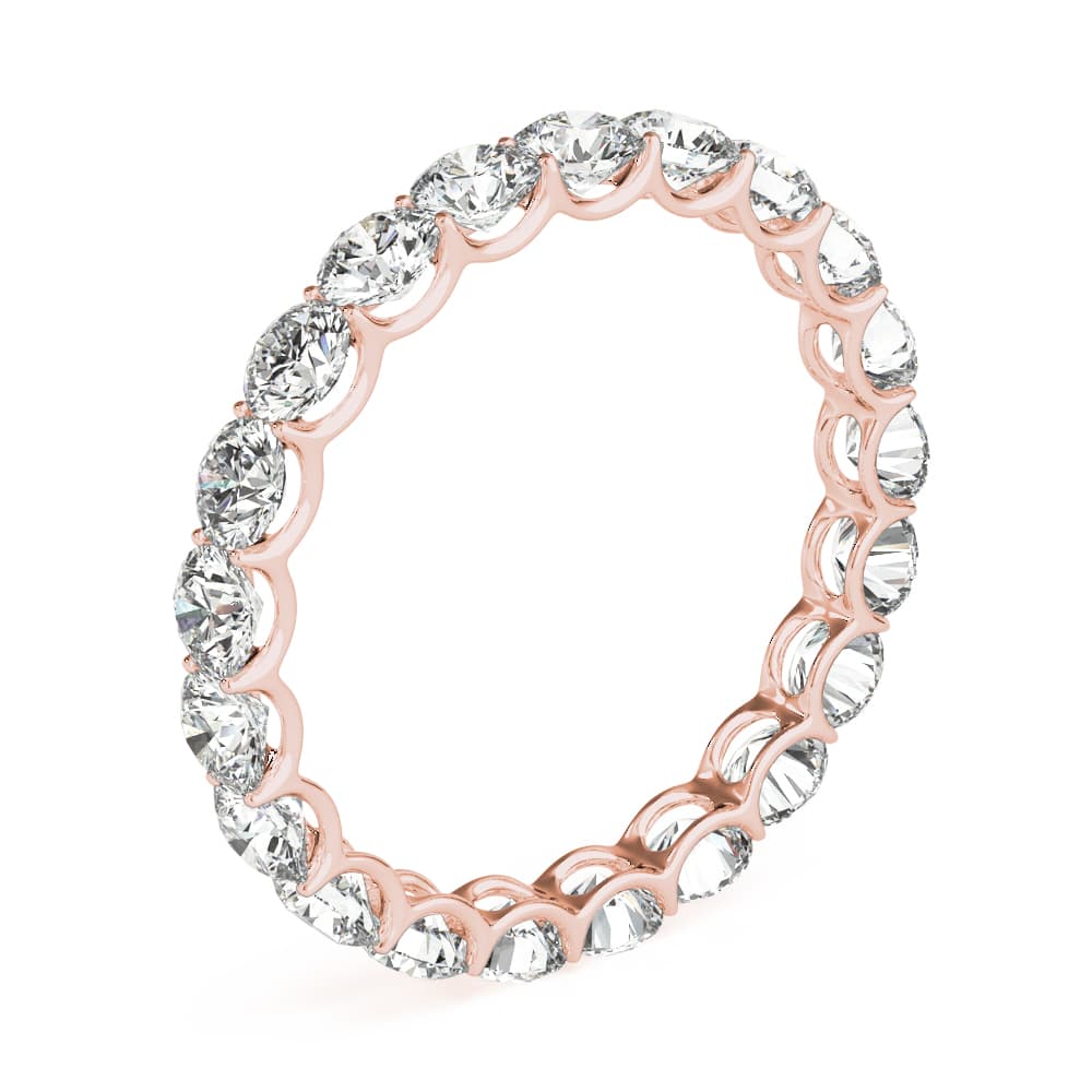 U-Prong Eternity Wedding Band (1.9 ct. tw.), Angle view in rose gold