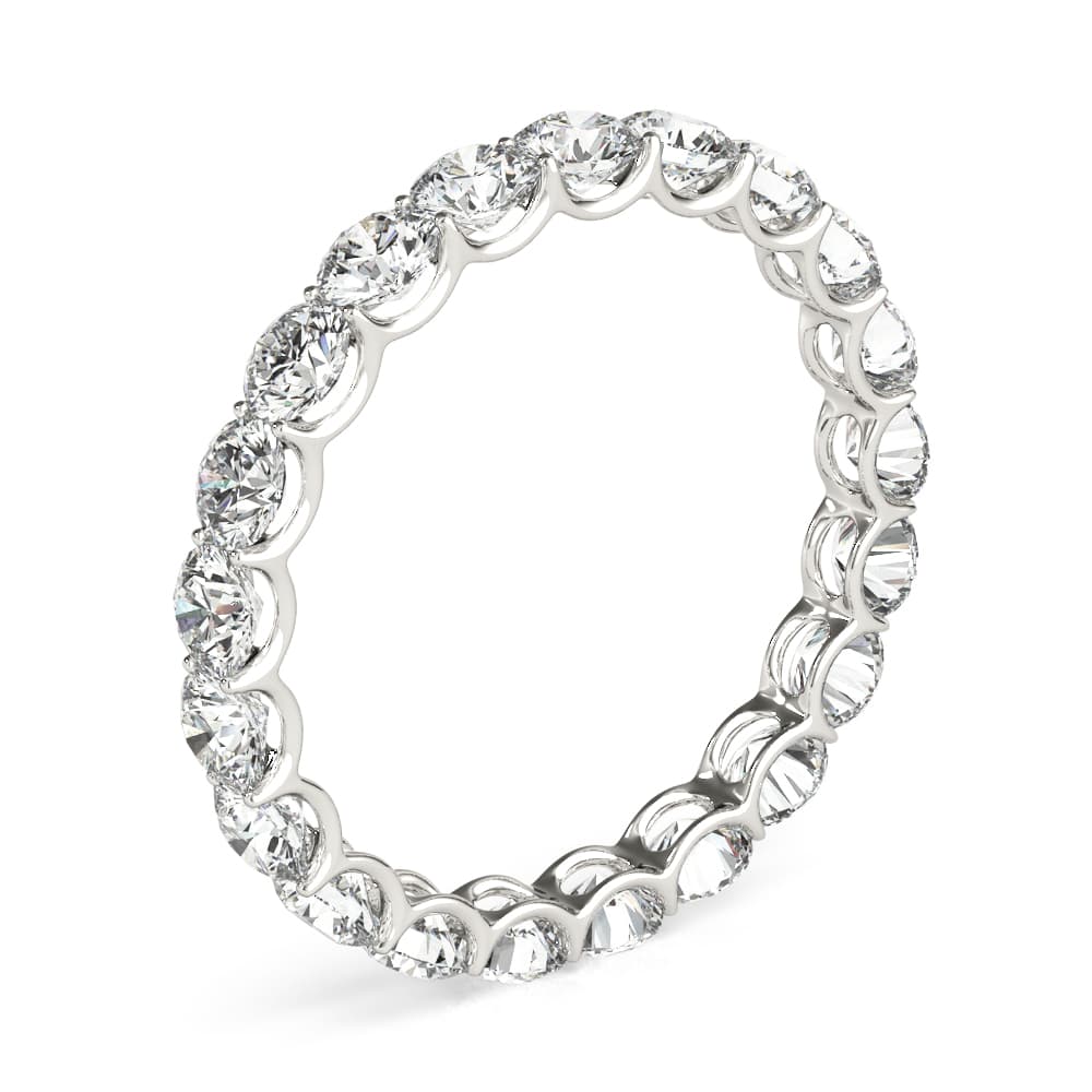 U-Prong Eternity Wedding Band (1.9 ct. tw.), Angle view in white gold or platinum