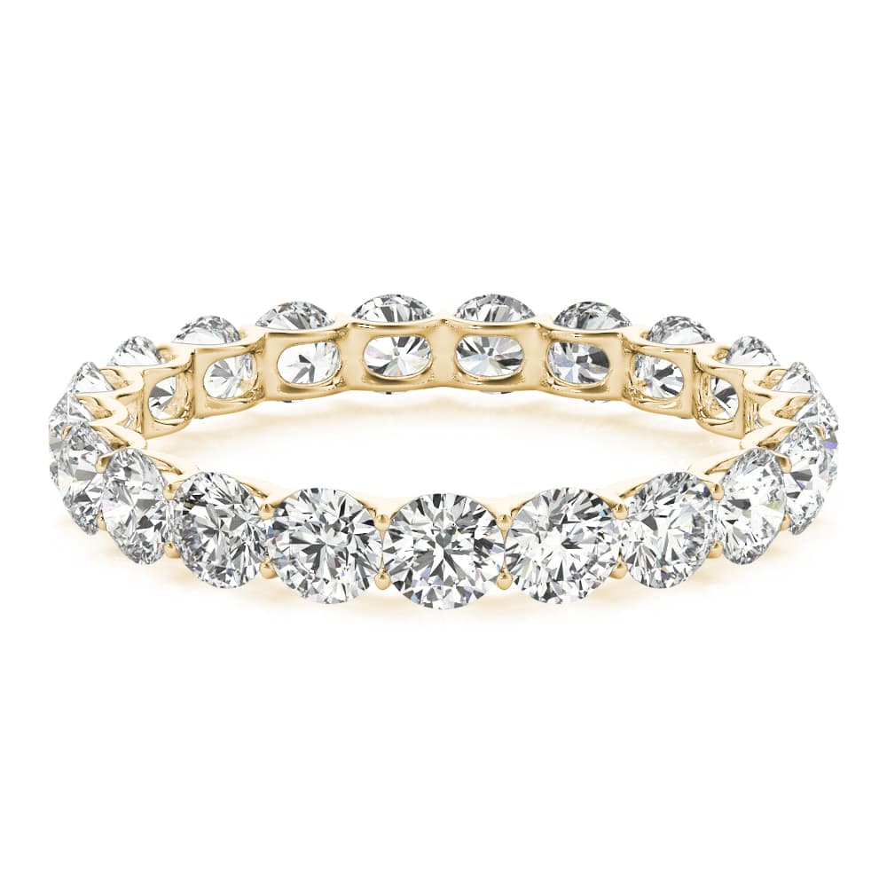 U-Prong Eternity Wedding Band (1.9 ct. tw.), On hand view in yellow gold