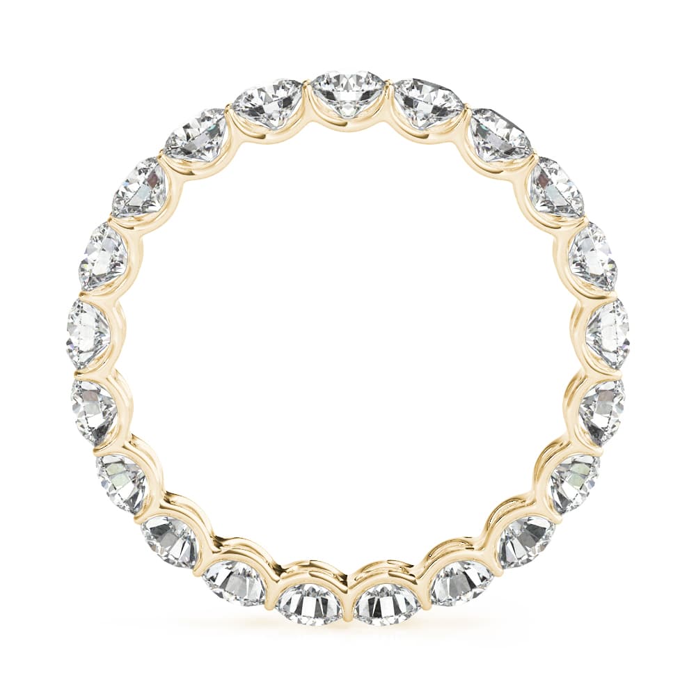 U-Prong Eternity Wedding Band (1.9 ct. tw.), Side view in yellow gold