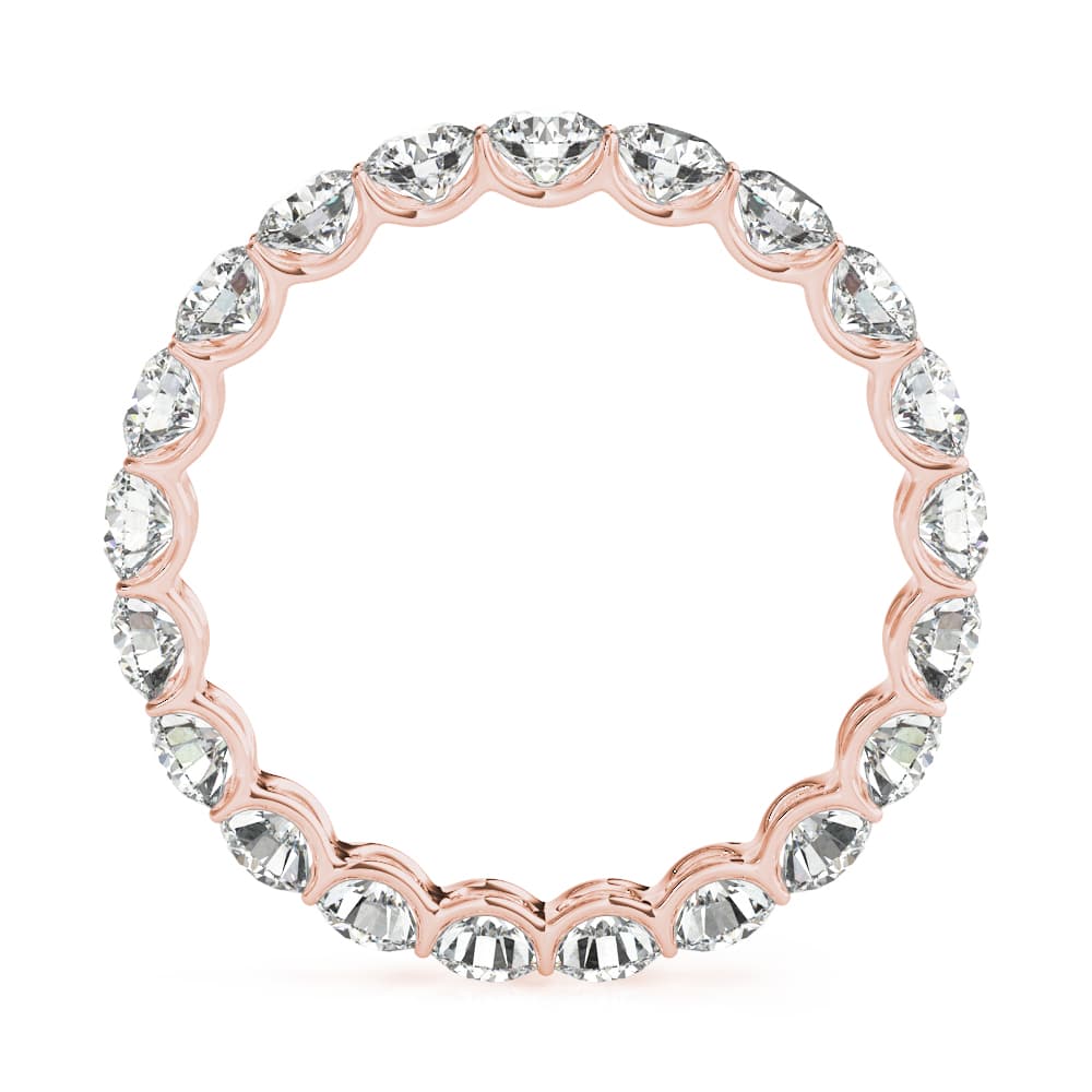 U-Prong Eternity Wedding Band (1.9 ct. tw.), Side view in rose gold