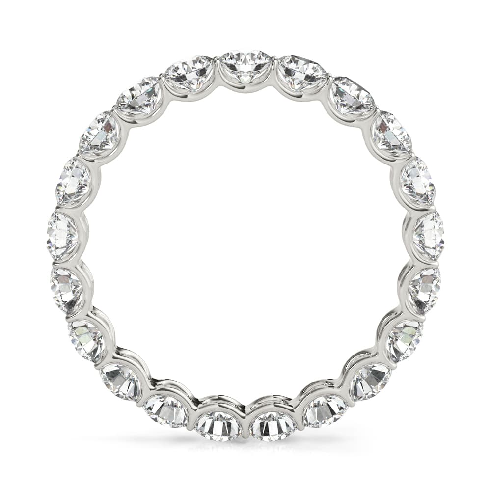 U-Prong Eternity Wedding Band (1.9 ct. tw.), Side view in white gold or platinum