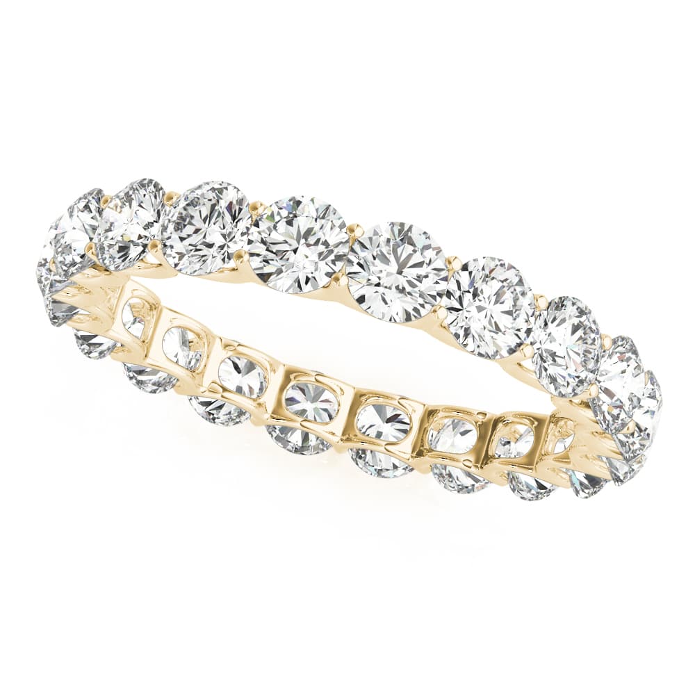 U-Prong Eternity Wedding Band (2.7 ct. tw.), Front view in yellow gold