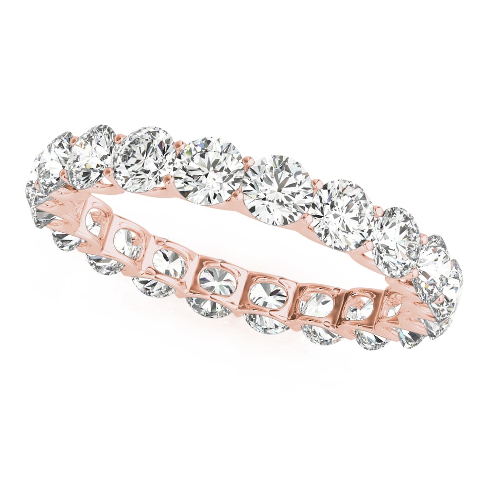 U-Prong Eternity Wedding Band (2.7 ct. tw.), Front view in rose gold