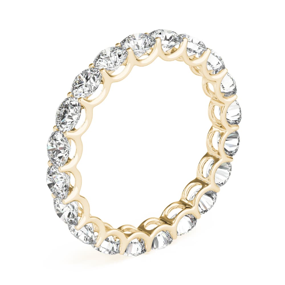 U-Prong Eternity Wedding Band (2.7 ct. tw.), Angle view in yellow gold