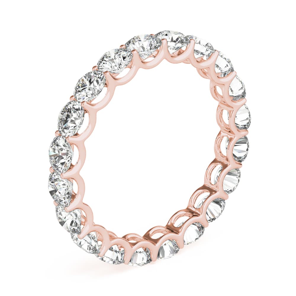 U-Prong Eternity Wedding Band (2.7 ct. tw.), Angle view in rose gold