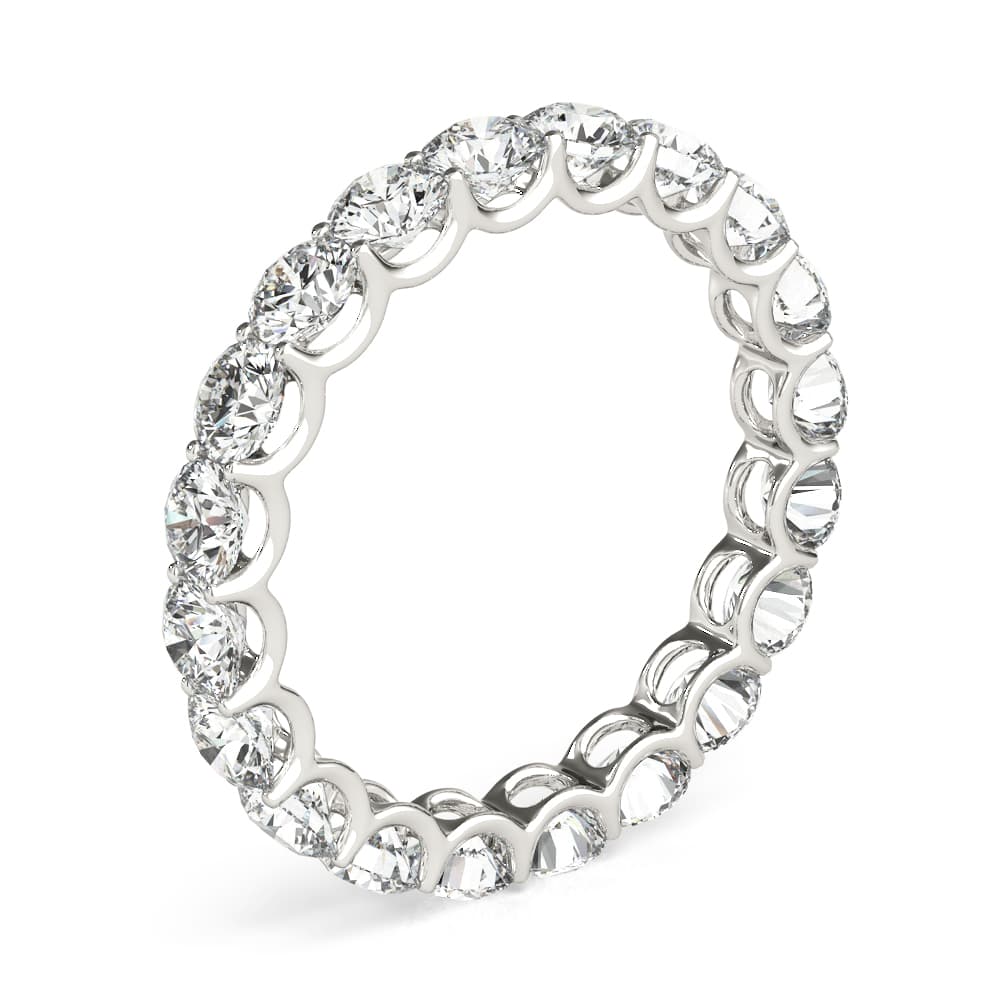 U-Prong Eternity Wedding Band (2.7 ct. tw.), Angle view in white gold or platinum