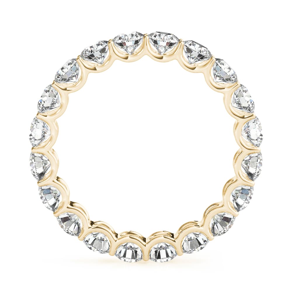 U-Prong Eternity Wedding Band (2.7 ct. tw.), Side view in yellow gold