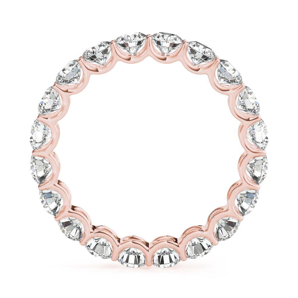 U-Prong Eternity Wedding Band (2.7 ct. tw.), Side view in rose gold