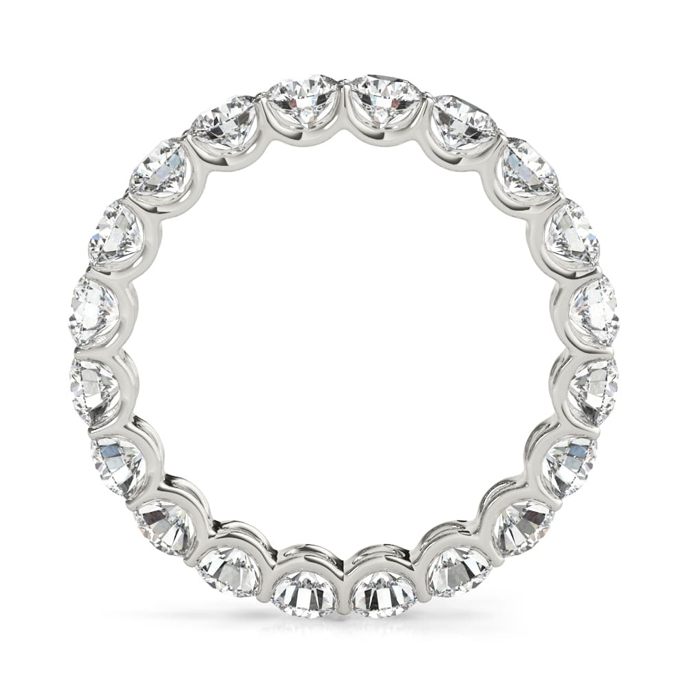 U-Prong Eternity Wedding Band (2.7 ct. tw.), Side view in white gold or platinum