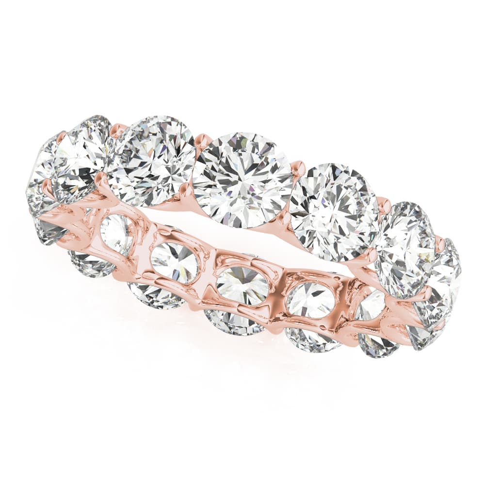 U-Prong Eternity Wedding Band (5.2 ct. tw.), Front view in rose gold