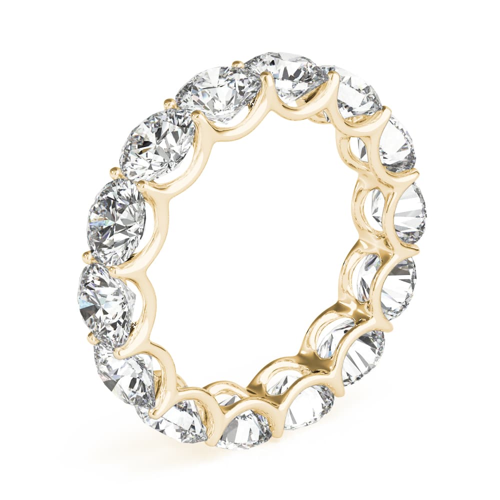 U-Prong Eternity Wedding Band (5.2 ct. tw.), Angle view in yellow gold
