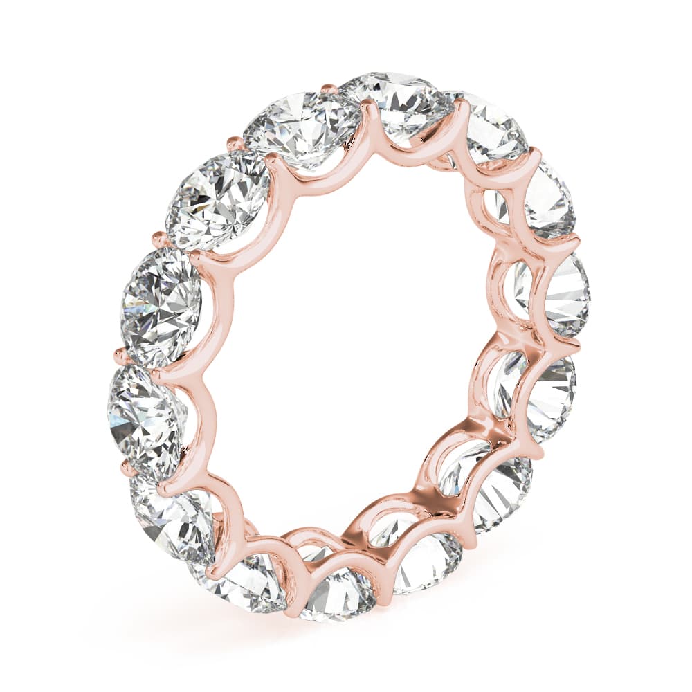 U-Prong Eternity Wedding Band (5.2 ct. tw.), Angle view in rose gold