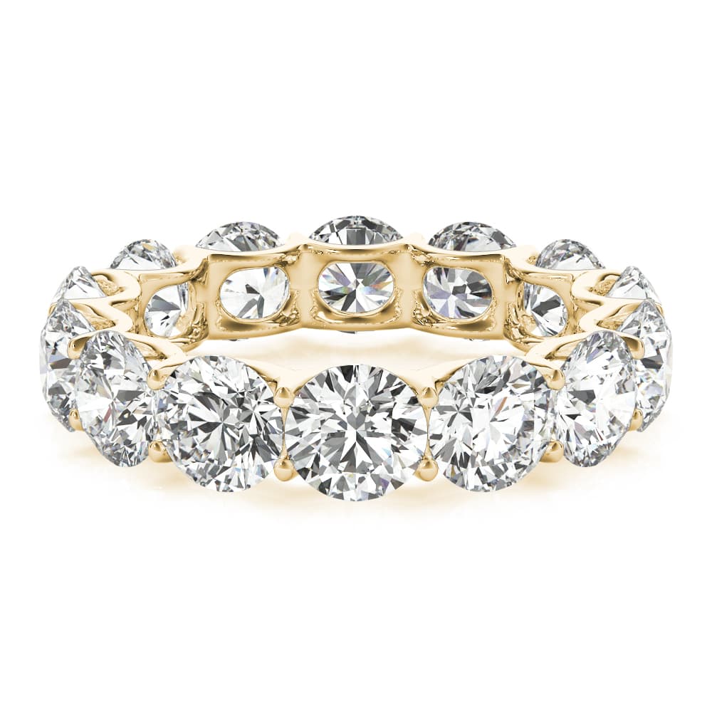 U-Prong Eternity Wedding Band (5.2 ct. tw.), On hand view in yellow gold