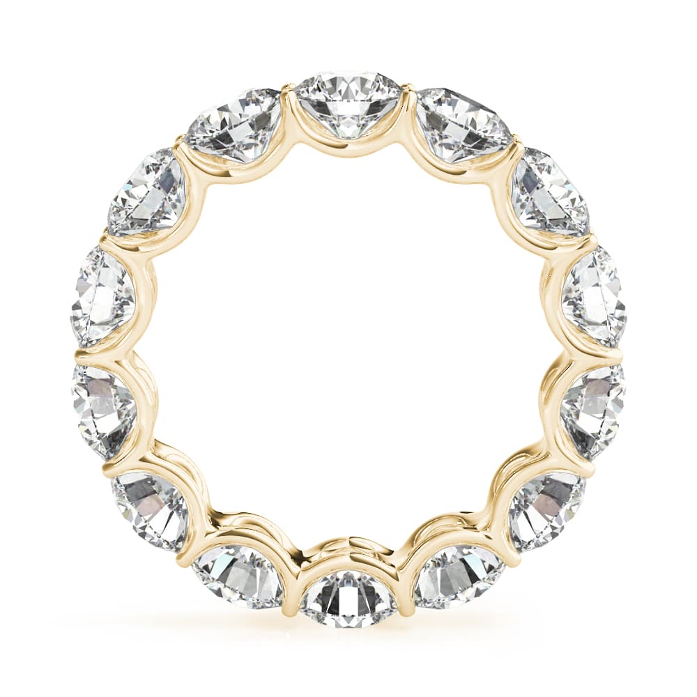 U-Prong Eternity Wedding Band (5.2 ct. tw.), Side view in yellow gold