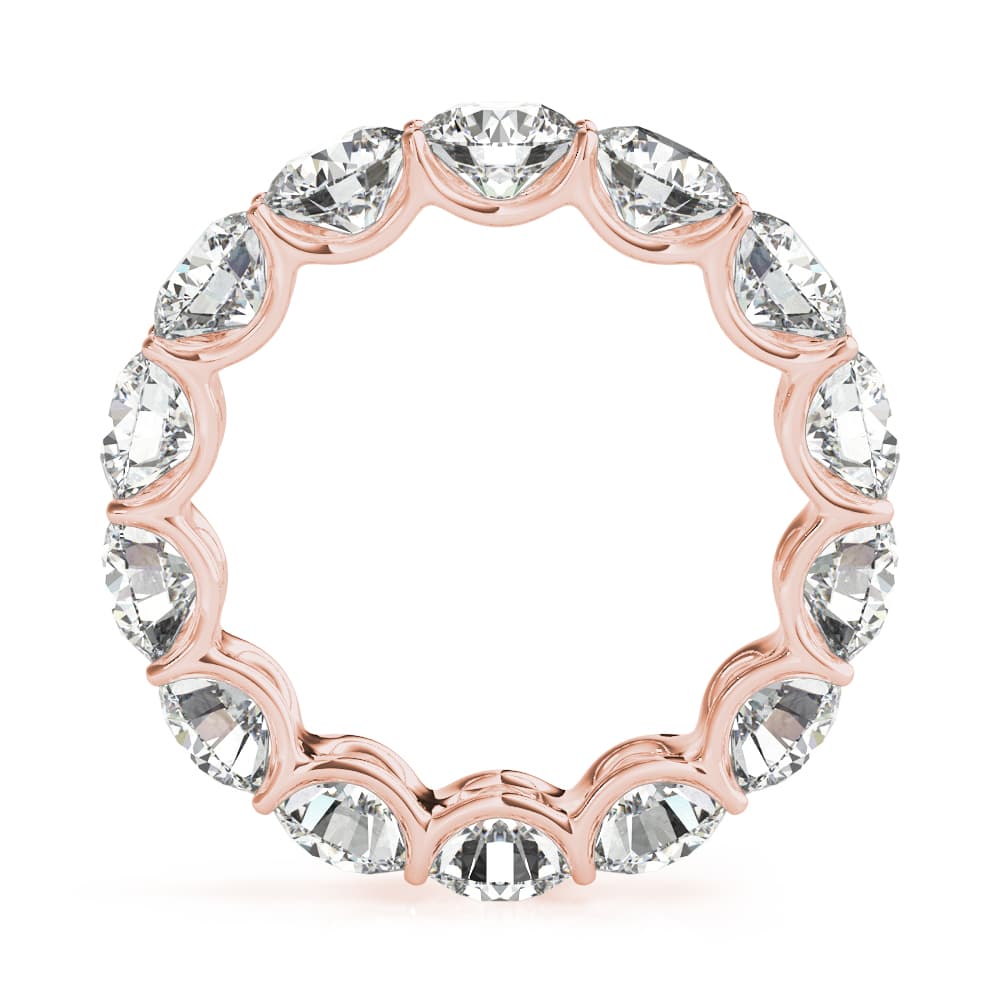 U-Prong Eternity Wedding Band (5.2 ct. tw.), Side view in rose gold