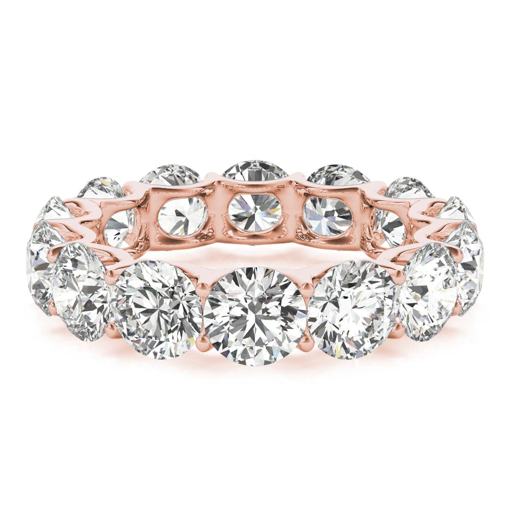 U-Prong Eternity Wedding Band (6 ct. tw.), On hand view in rose gold
