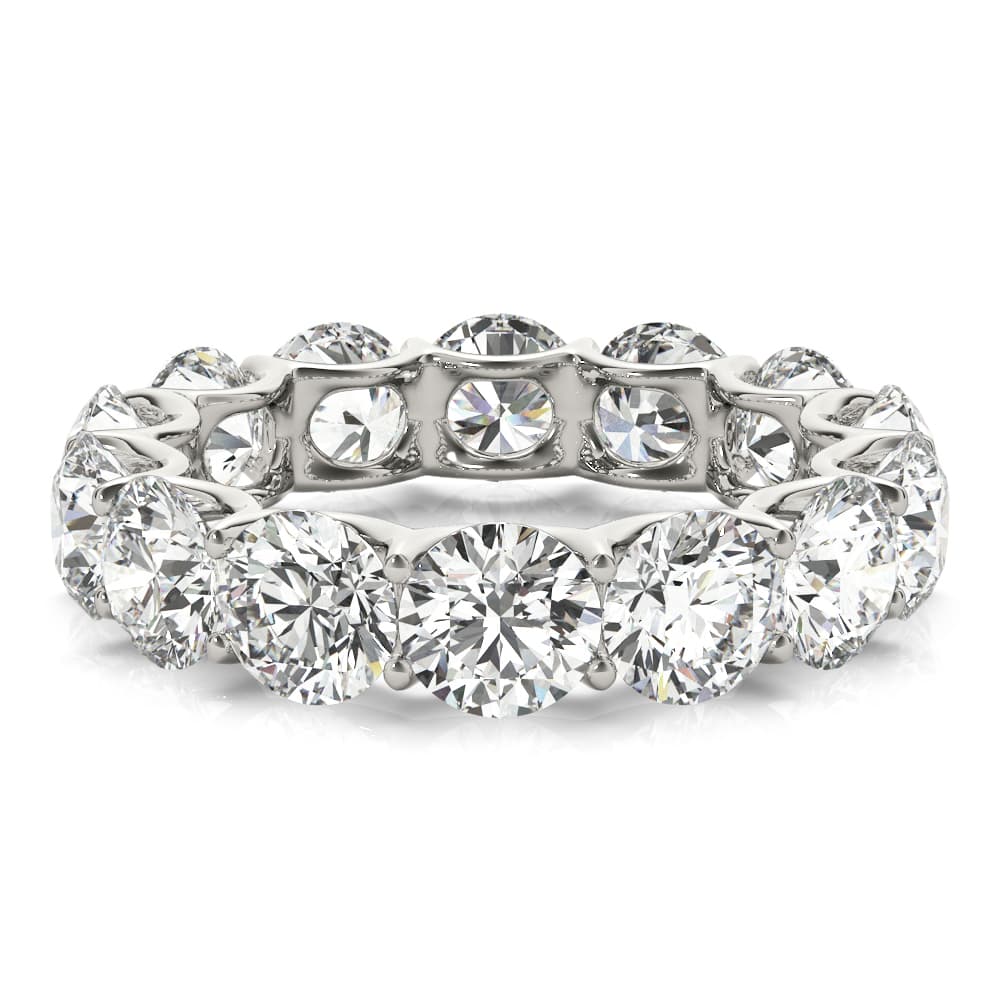 U-Prong Eternity Wedding Band (6 ct. tw.), On hand view in white gold or platinum