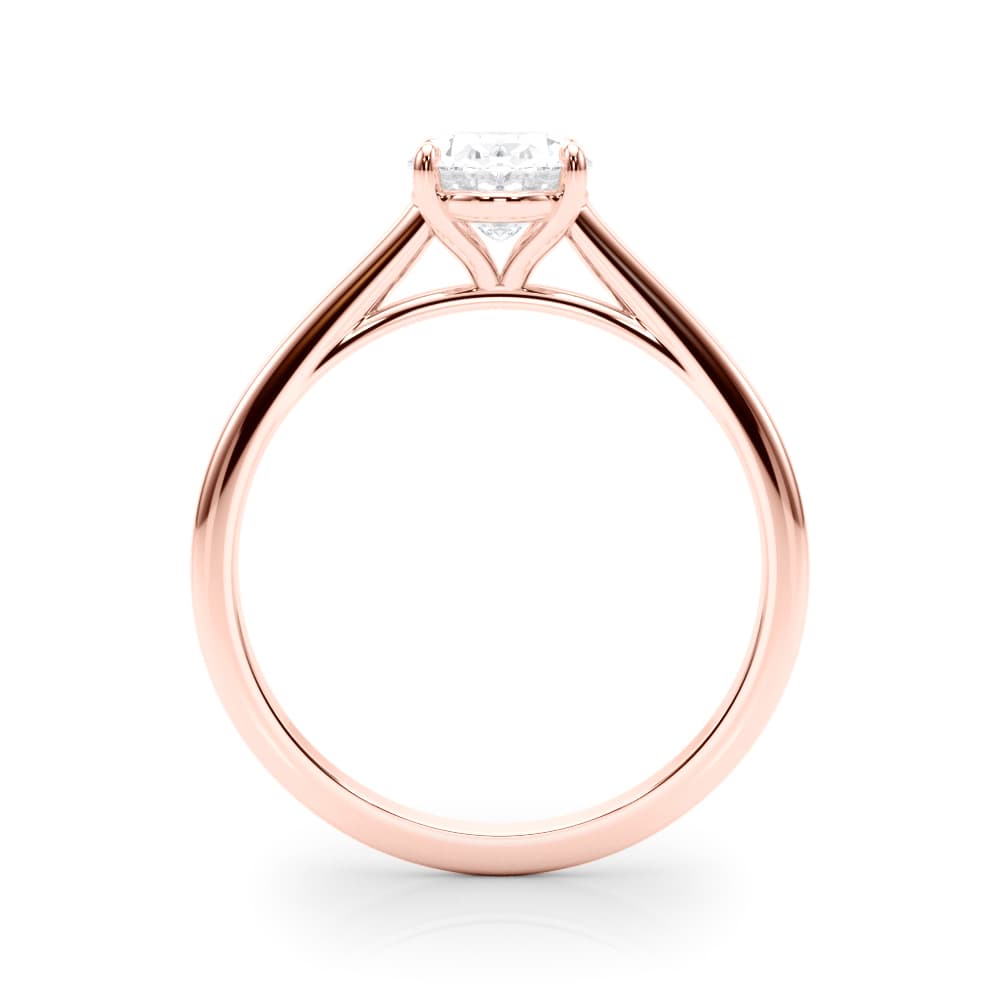 Solitaire Oval Engagement Ring, style 85193, Side view in rose gold