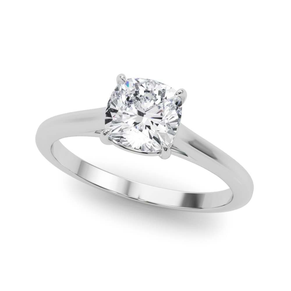 Solitaire Cushion Cut Engagement Ring — style 85195 in 10k White Gold