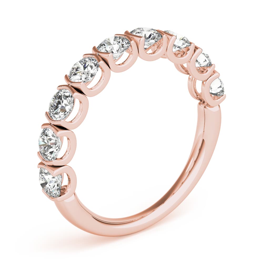Bar Set U-Prong Wedding Bands (2.07 ct. tw.), Angle view in rose gold